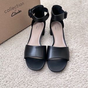 Clarks Elisa Dedra Heeled Leather Sandal NWT Size 7